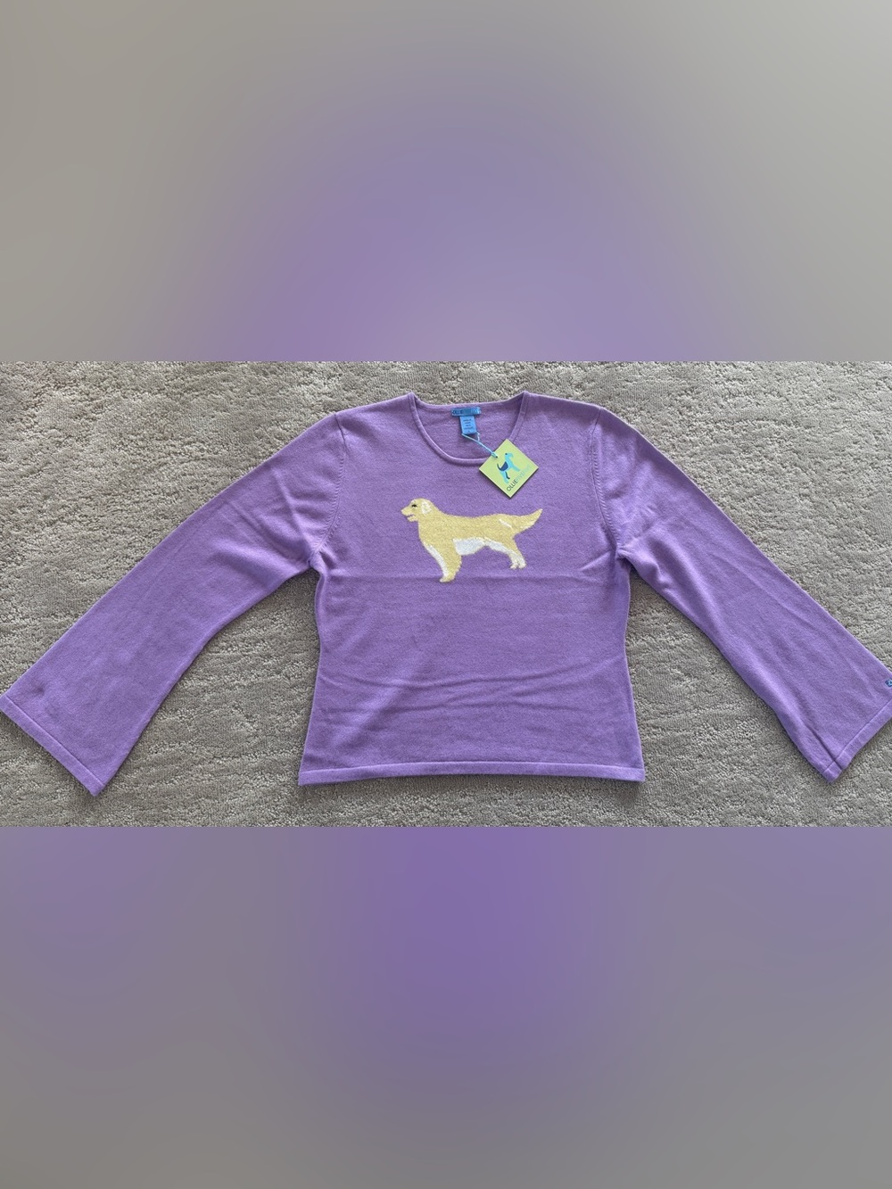 Women’s 100% Cashmere Sweater Large Lavender OllieFiveFive NWT - Picture 6 of 8